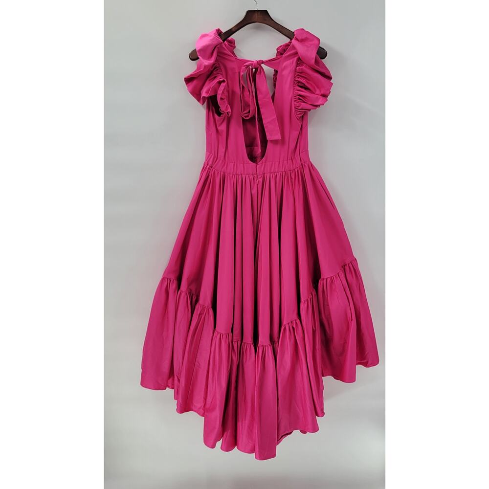 Making the Cut Designer Sienna High Low Dress Medium Magenta Ruffle Flounce New - Picture 3 of 16